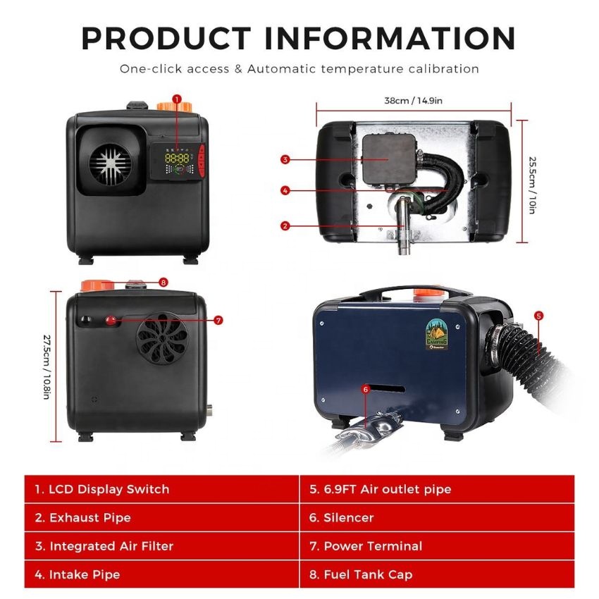 12V/24V 8KW 디젤 히터, 110-240V 올인 - Diesel Heater 8Kw Rv Camper 리뷰 및 가격