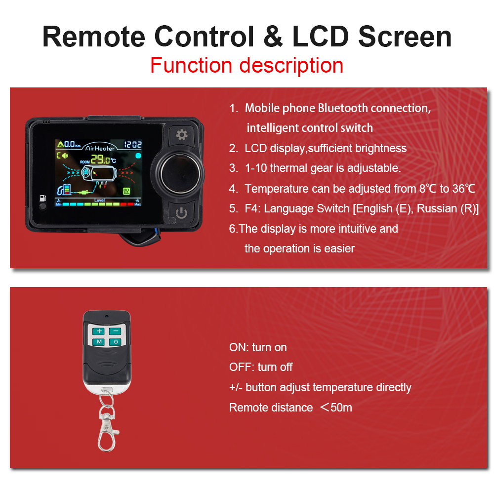 5-8kW 주차용 히터 액세서리, 블루투스, 에어, 디 - Diesel Air Heater Lcd Controller 리뷰 및 가격