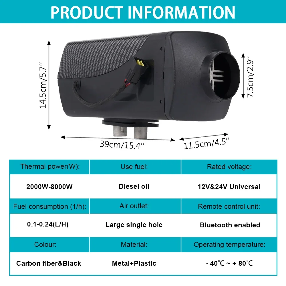 5KW 디젤 에어 히터 블루투스 앱 원격 제어 자동 고 - Air Diesel Heater 5Kw Bluetooth 리뷰 및 가격